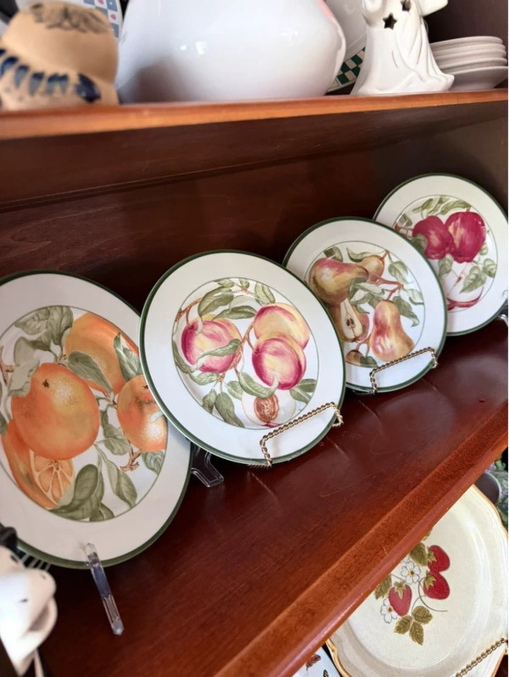 Set of 4 American Atelier Blossome Breeze Porcelain Fruit Plates